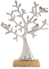 Silver Metal Tree with Birds