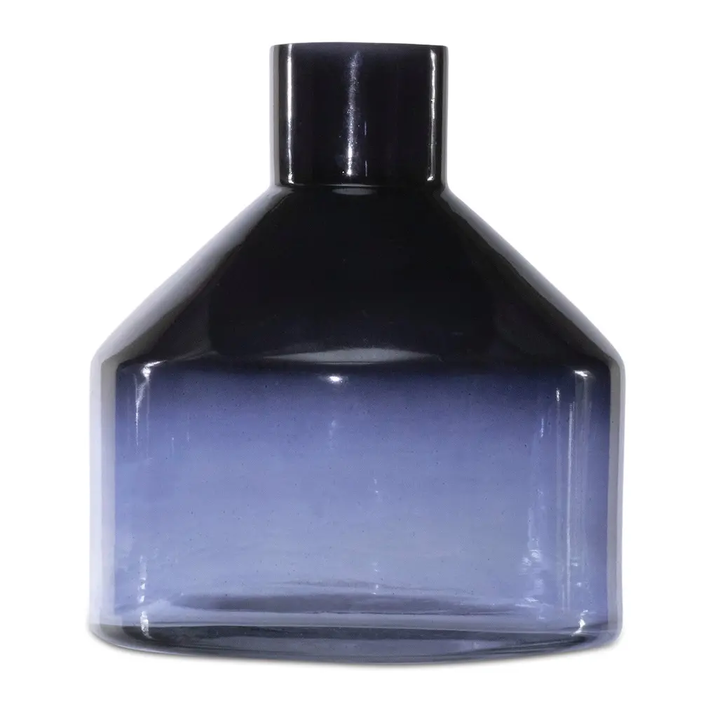 6 Inch Blue Glass Vase-1