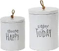 Small White Stoneware Canister
