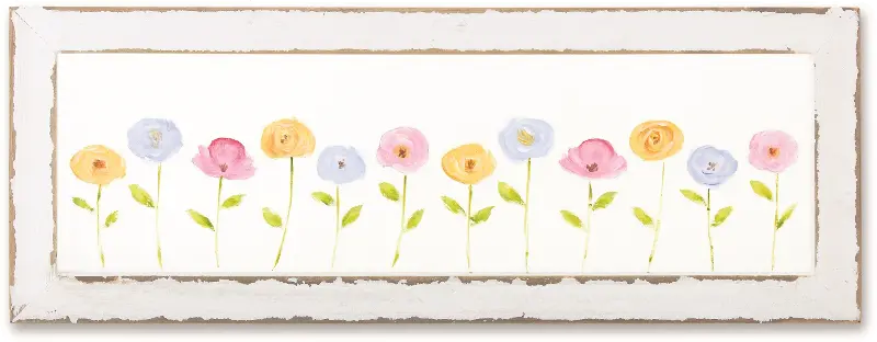 Floral Screen with Wood Frame