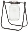 Iron and Glass Jar With Stand