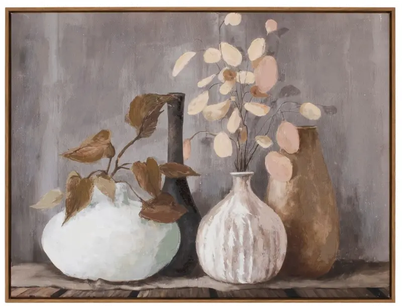 Foliage In Vases Framed Art