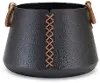 8 Black Iron Round Container