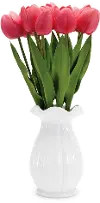 15.75 Inch Red Tulips in Vase