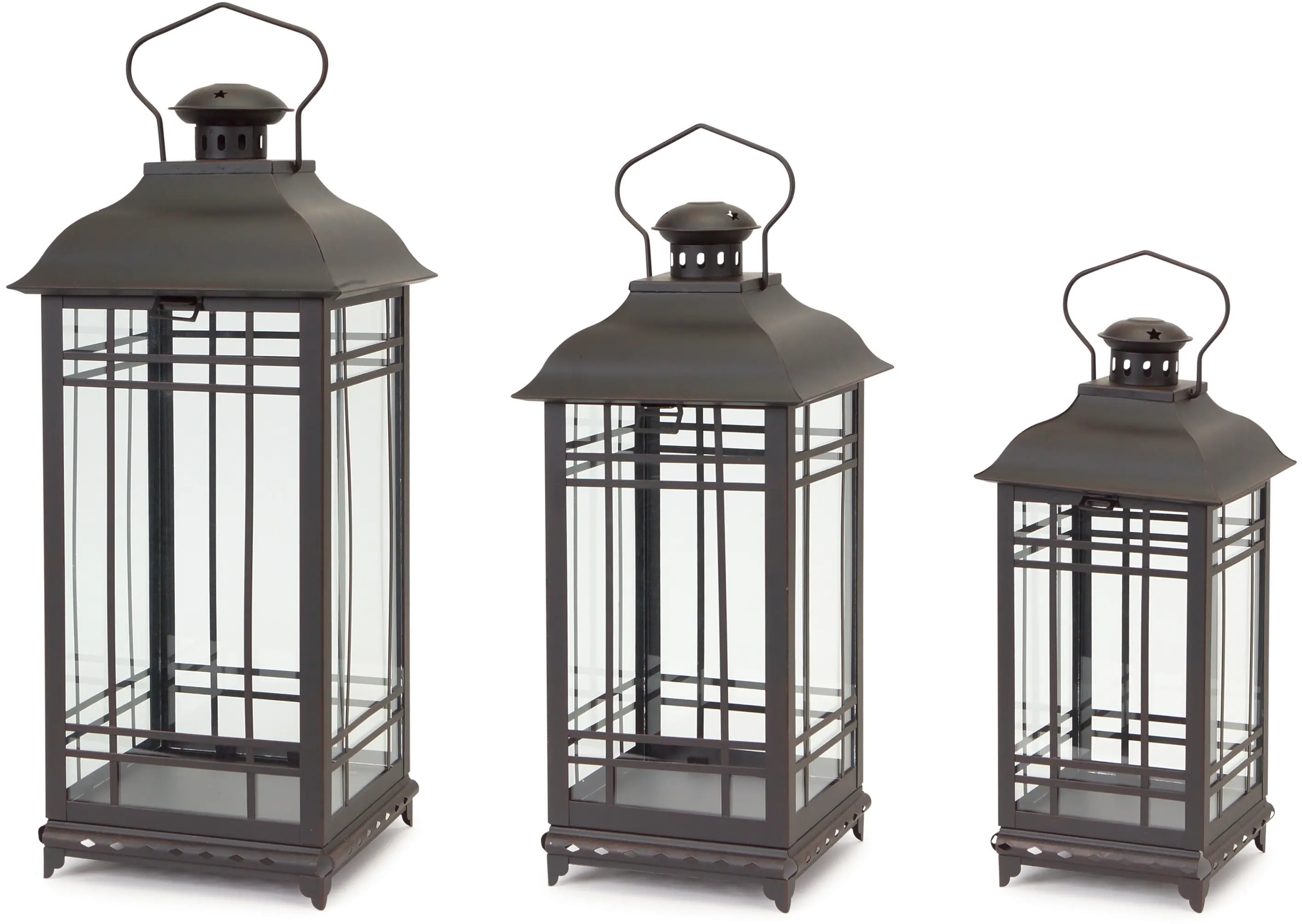 Medium Metal and Glass Lantern-1