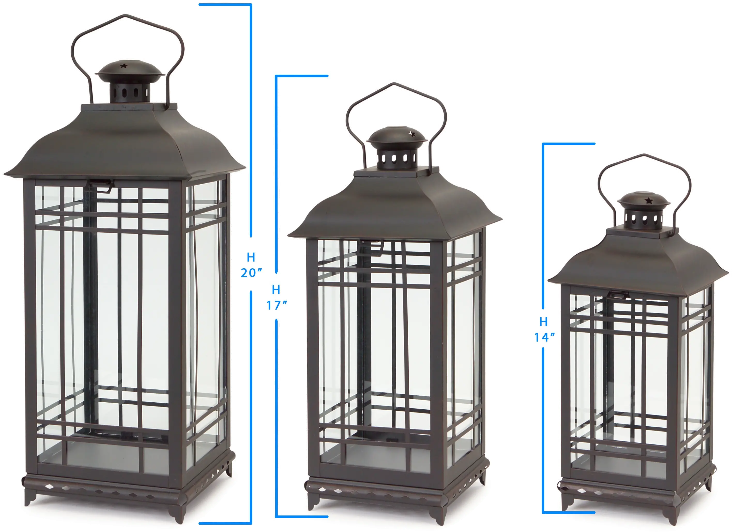 Medium Metal and Glass Lantern-3