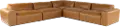 Zachary Tan Leather 5 Piece Modular Sectional