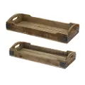 Large Wooden Iron Tray