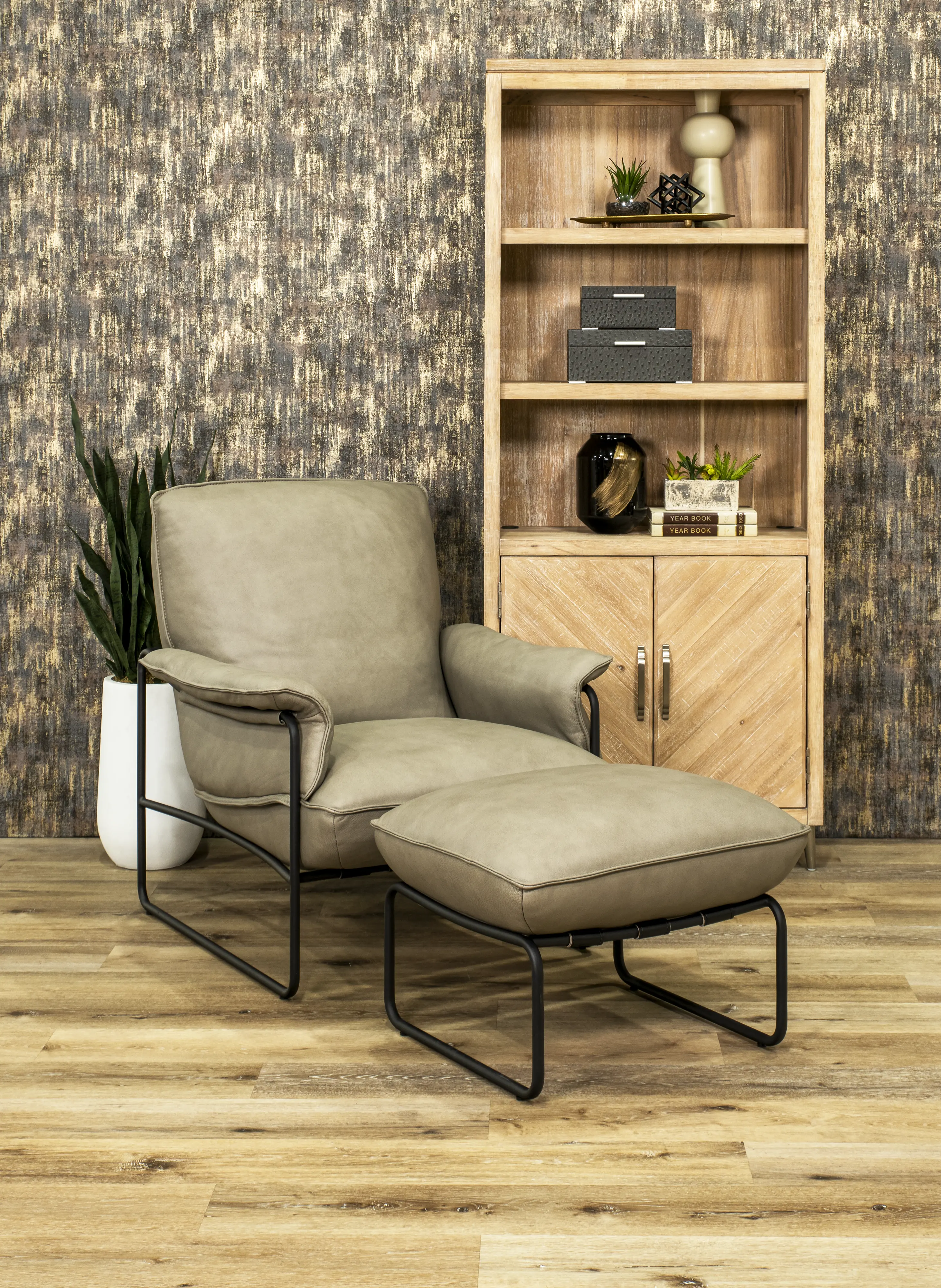 Arizona Thunder Taupe Ottoman-2