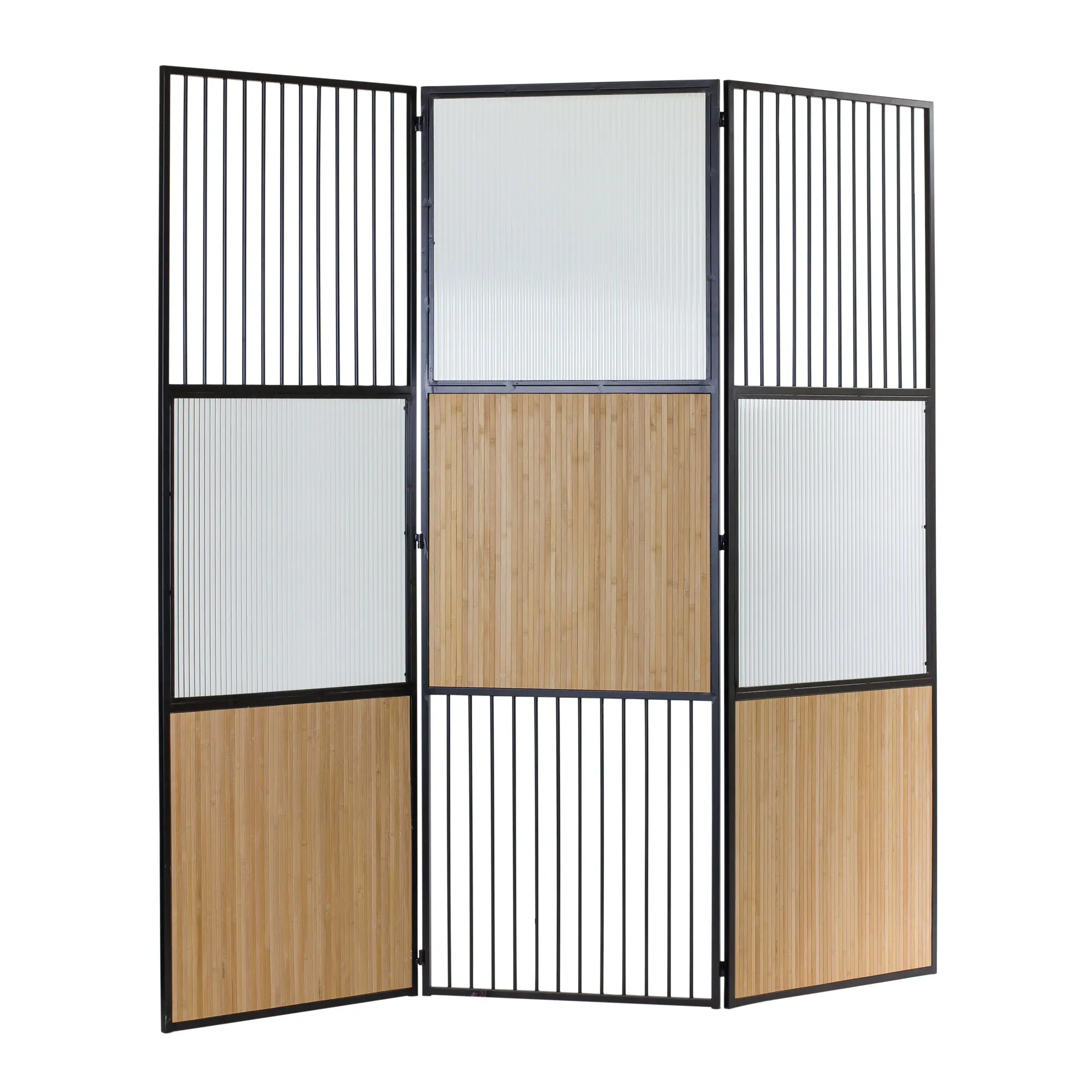 70.5 Iron and Bamboo Room Divider-1