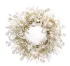 Cream 33 Inch Fabric Silver Dollar Wreath