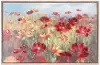 Framed Red Floral Wall Art Print on Canvas
