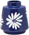 Small 7.75-Inch Blue and White Flower Ceramic Vase