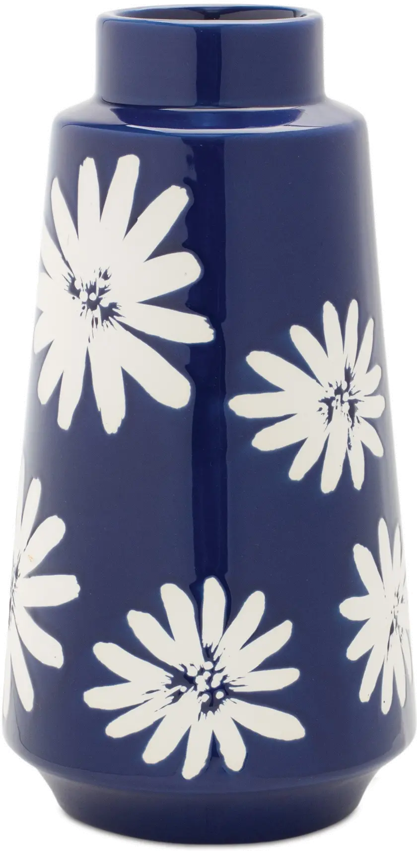 Large 11.75-Inch Blue and White Flower Ceramic Vase-1
