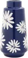Large 11.75-Inch Blue and White Flower Ceramic Vase