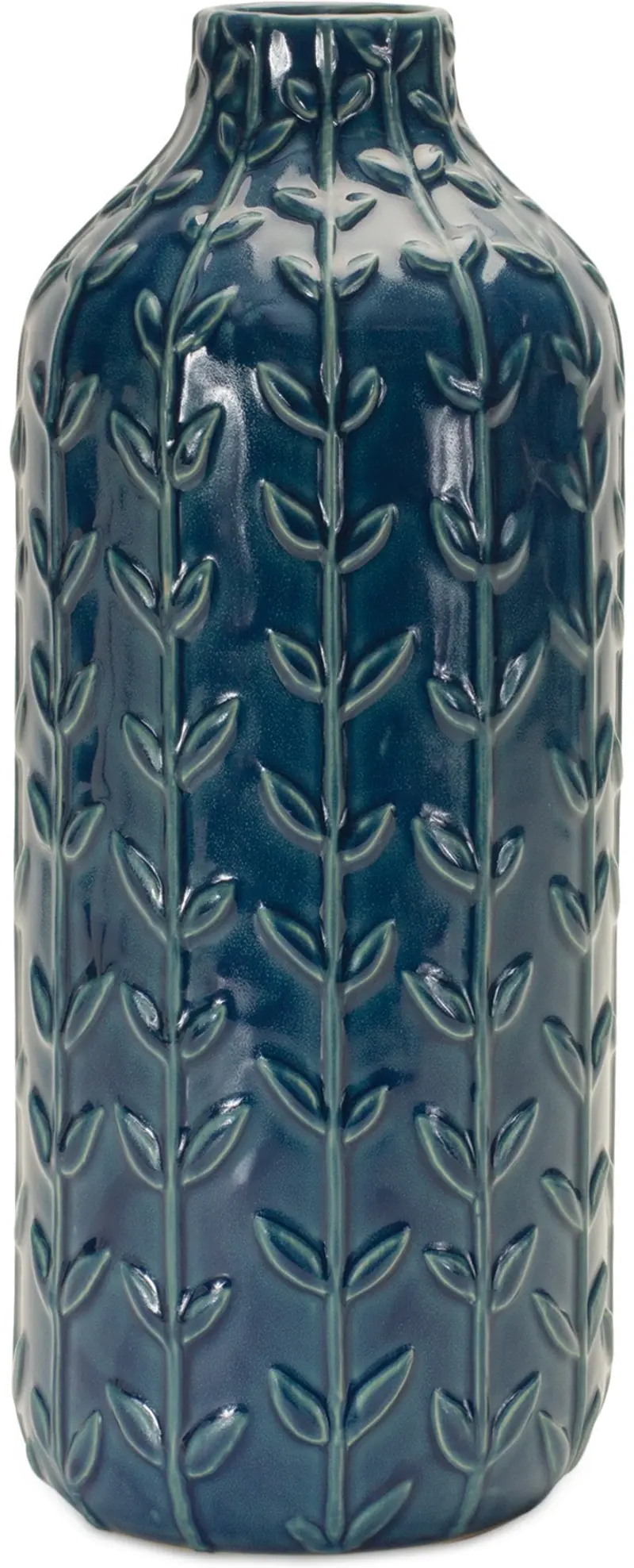 11.25-Inch Blue Ceramic Vase