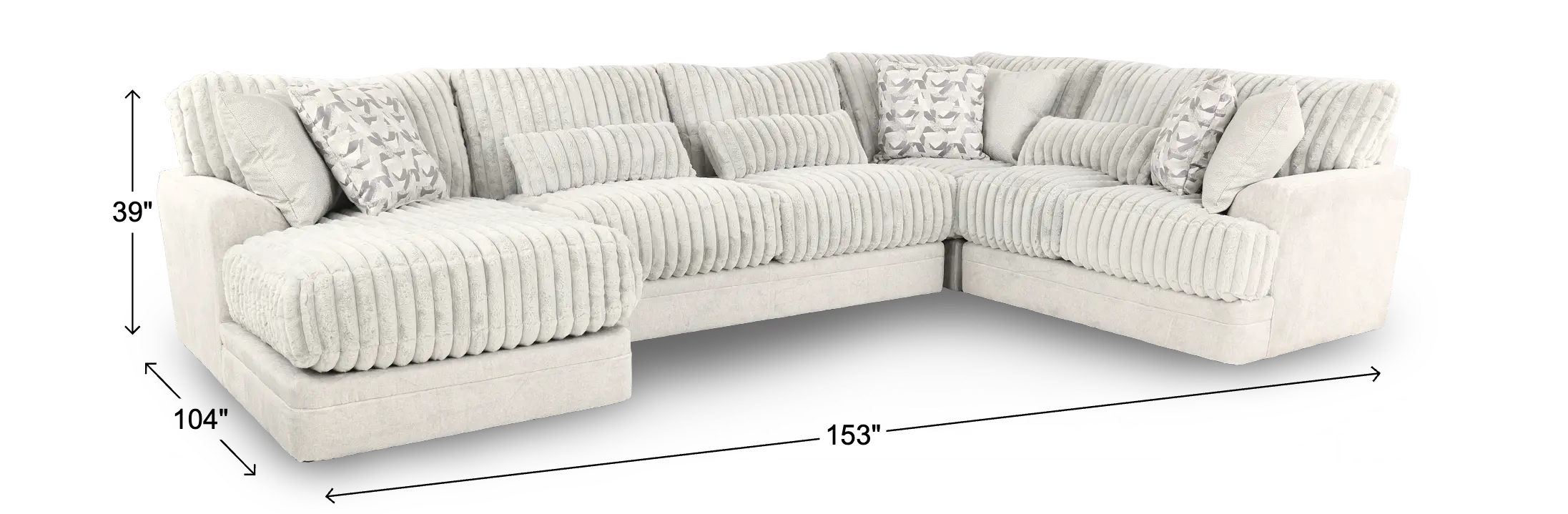4PC/TITAN/MNST/OPT2 Titan Light Gray 4‑Piece Sectional with Left‑Facing Chaise-3