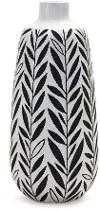 Small Black and White Leafy Vase