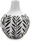 Medium Black and White Leafy Vase