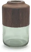 11  Glass and Wood Vase