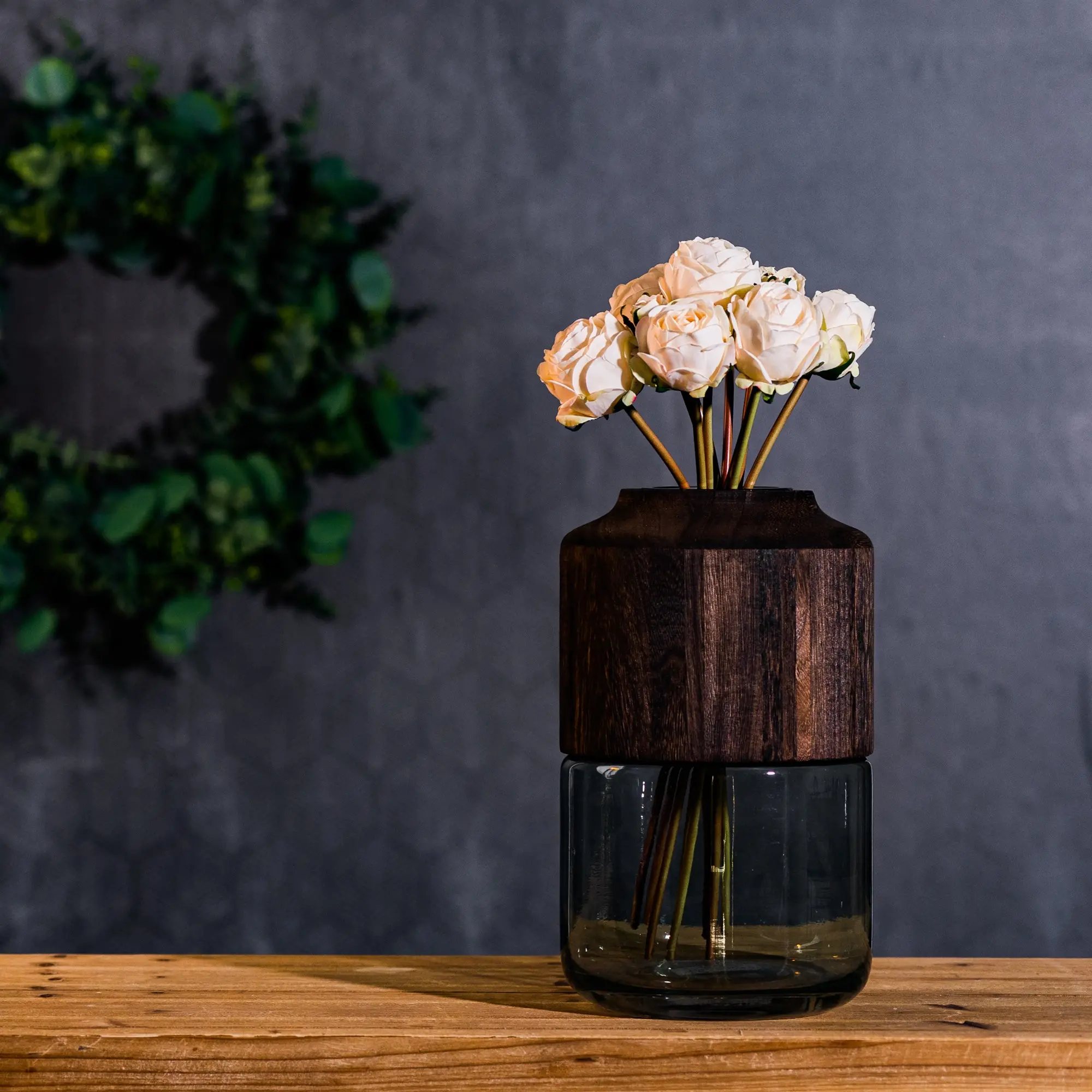 11 Glass and Wood Vase-2