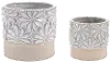 Small White Floral Ceramic Container with Lid