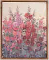Hollyhock Canvas Print Wall Art with Wood Frame