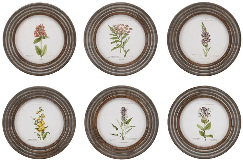 Assorted Wood Framed Floral Prints