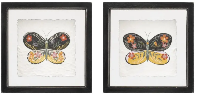 Wood and Acrylic Butterfly Block Decor