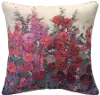 Red and Pink Hollyhock Accent Pillow