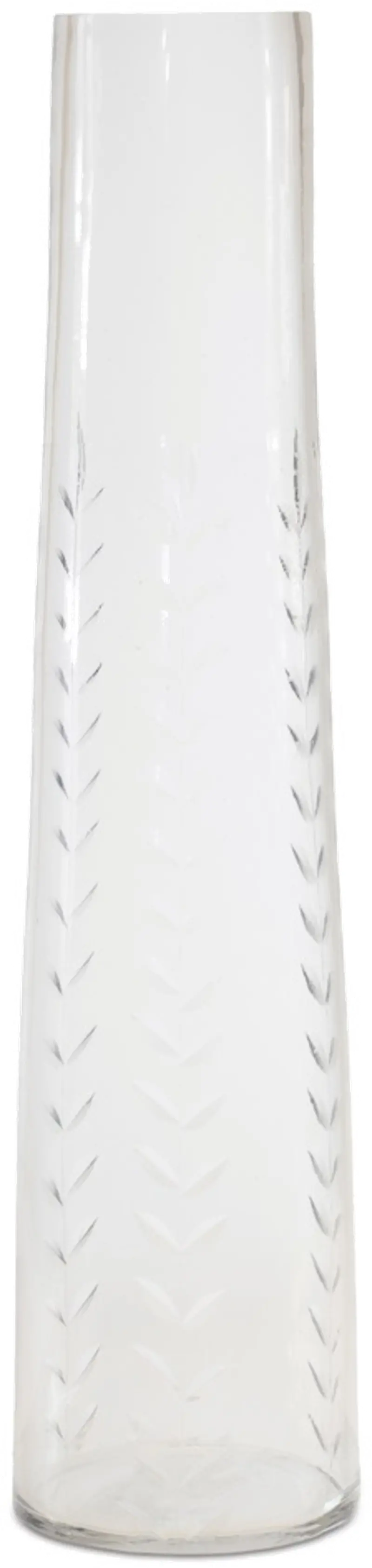 11 Inch White Glass Vase