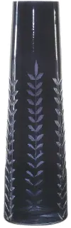 9 Inch Black Glass Vase
