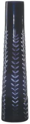 11 Inch Black Glass Vase