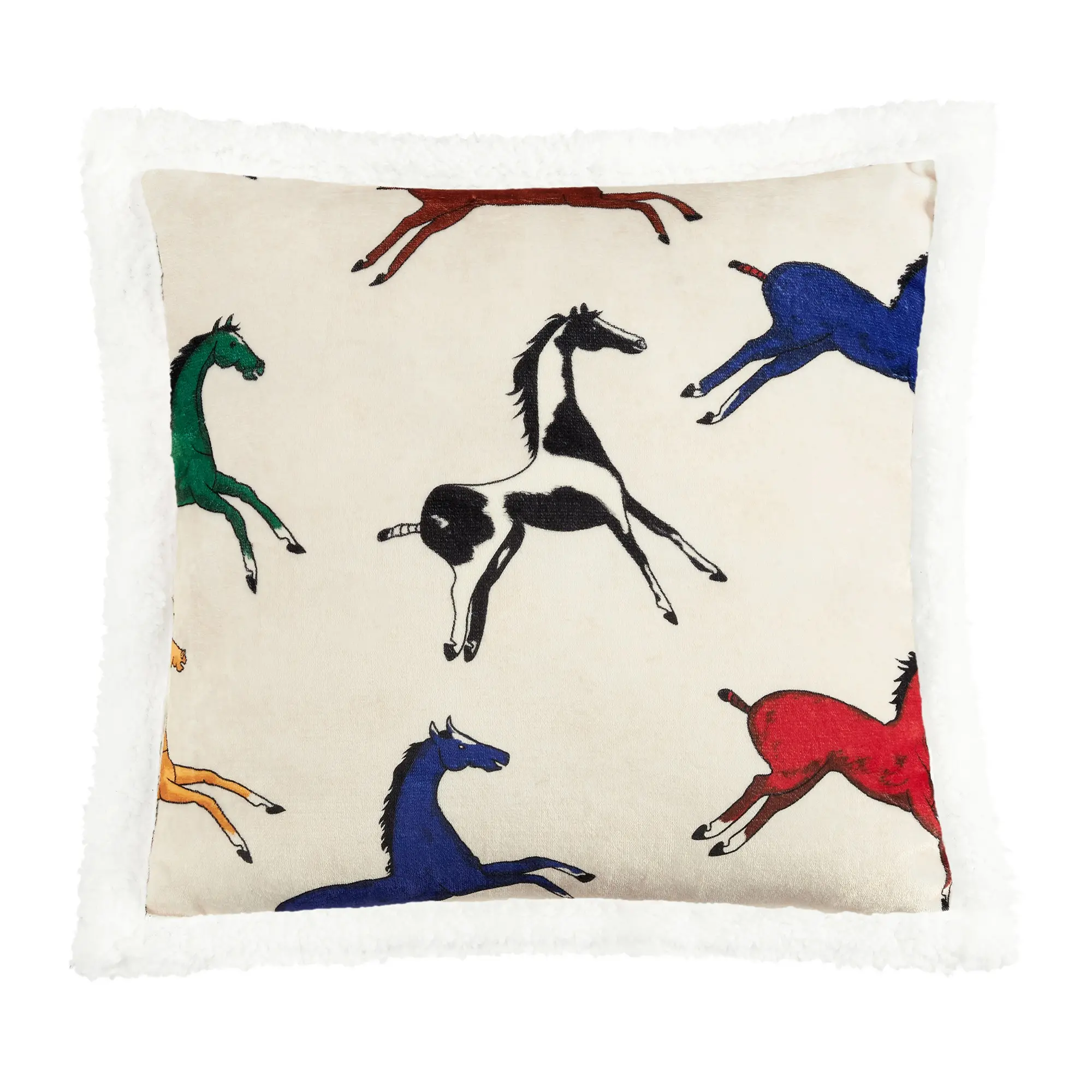 Horse Campfire Sherpa Accent Pillow-1