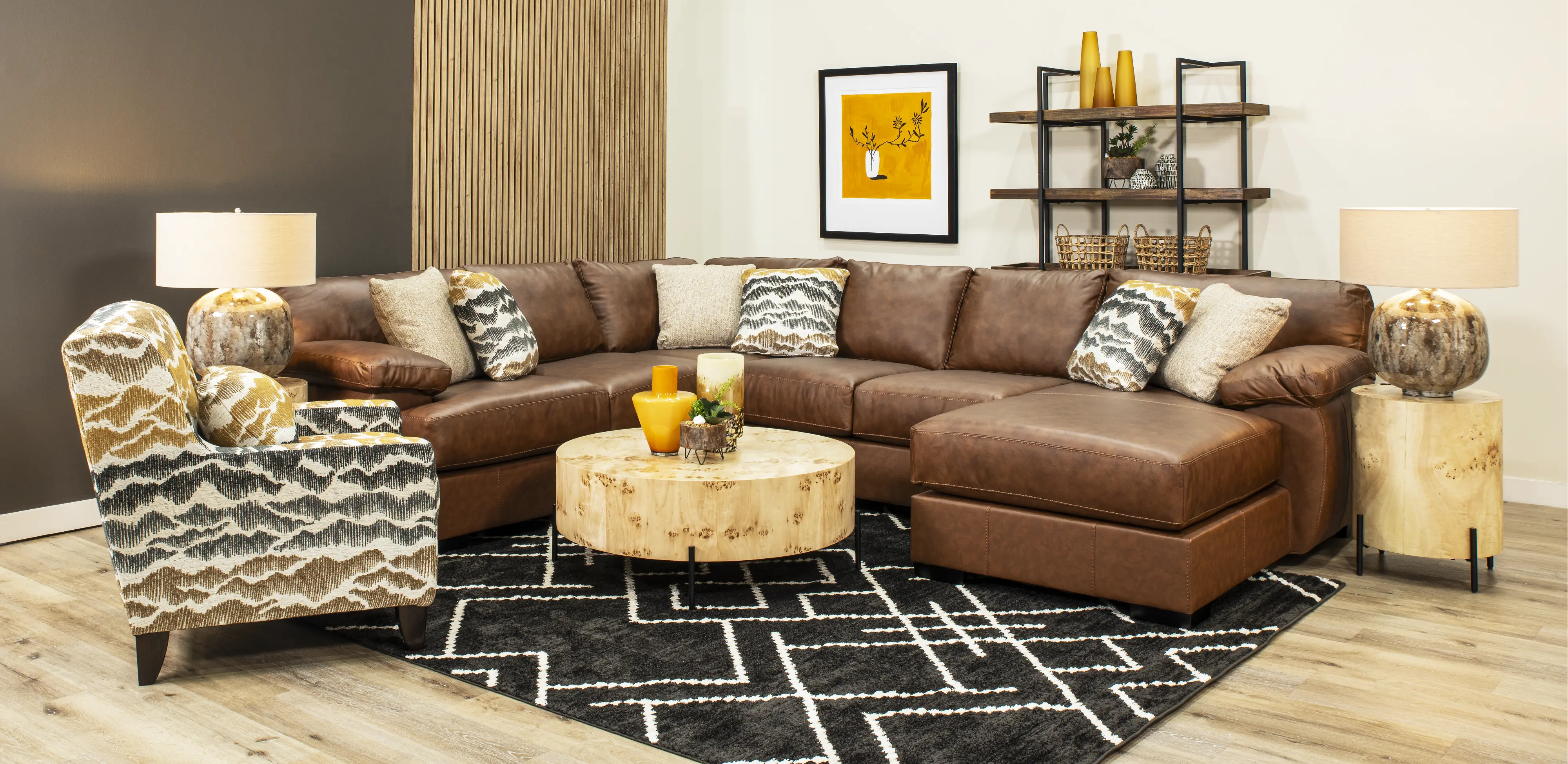 4PC/CODY/OPT1 Cody Brown Leather-Match 4 Piece Sectional-2