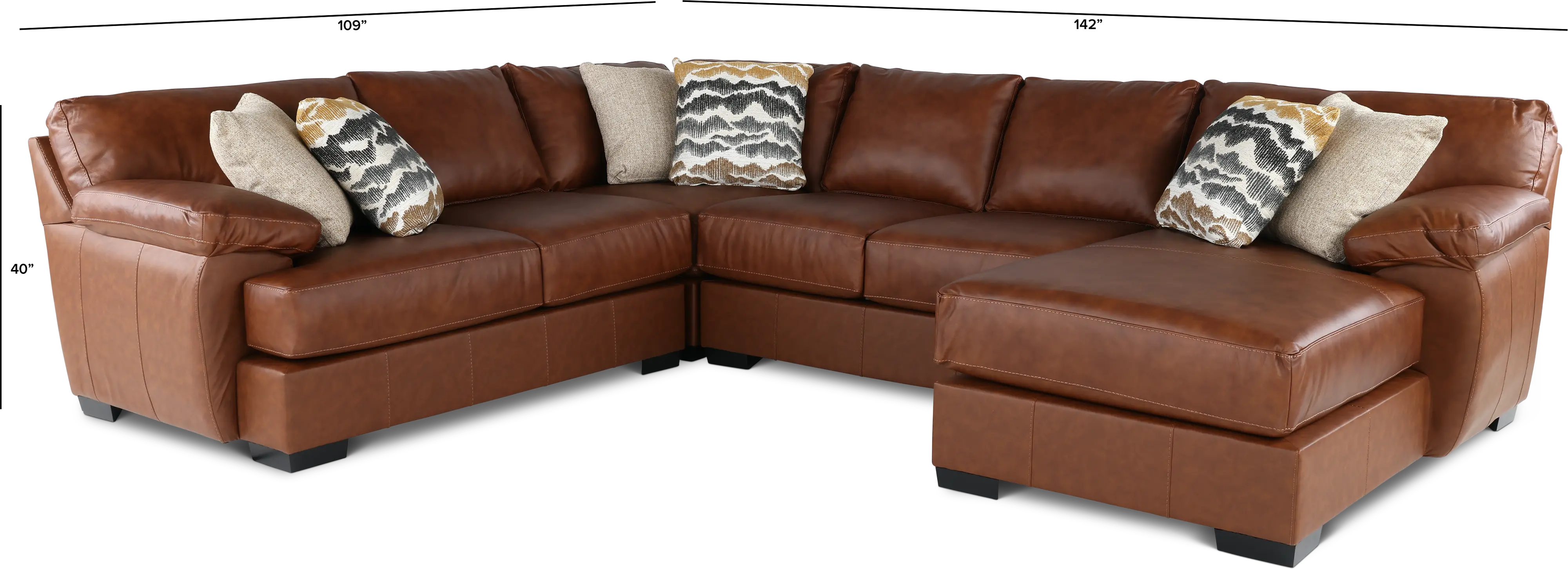 4PC/CODY/OPT1 Cody Brown Leather-Match 4 Piece Sectional-3
