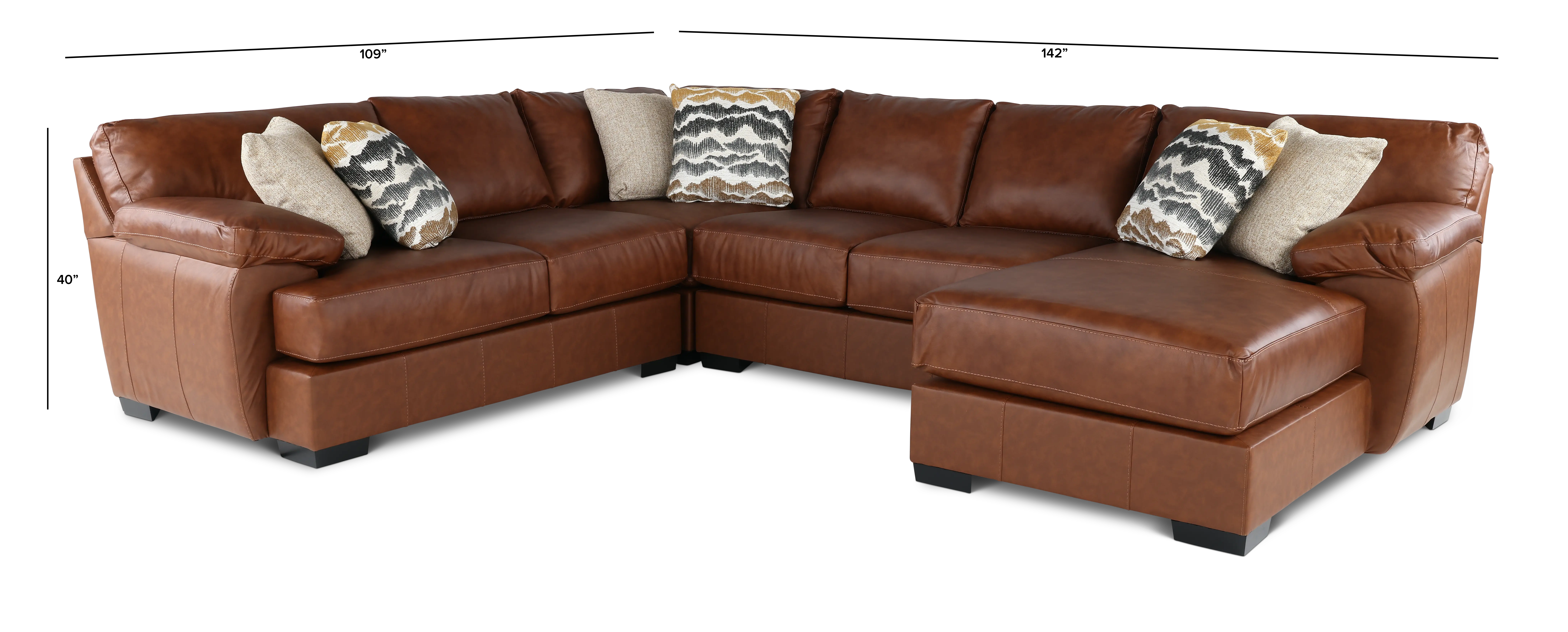 4PC/CODY/OPT1 Cody Buck Brown Leather-Match 4-Piece Sectional-3