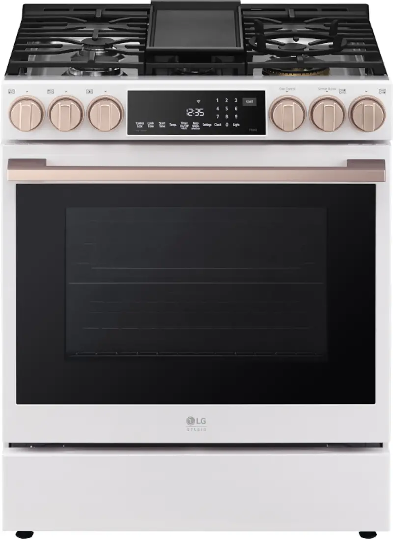 LG Studio 6.3 Cu Ft Single Oven Gas Range - White