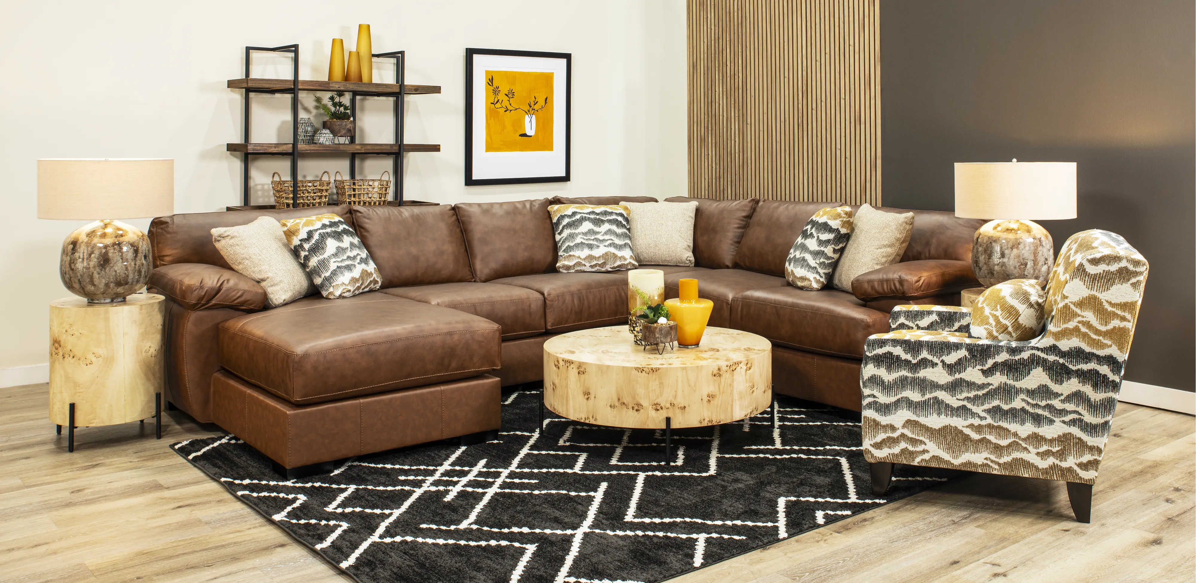 4PC/CODY/OPT2 Cody Brown Leather-Match 4 Piece Sectional-2