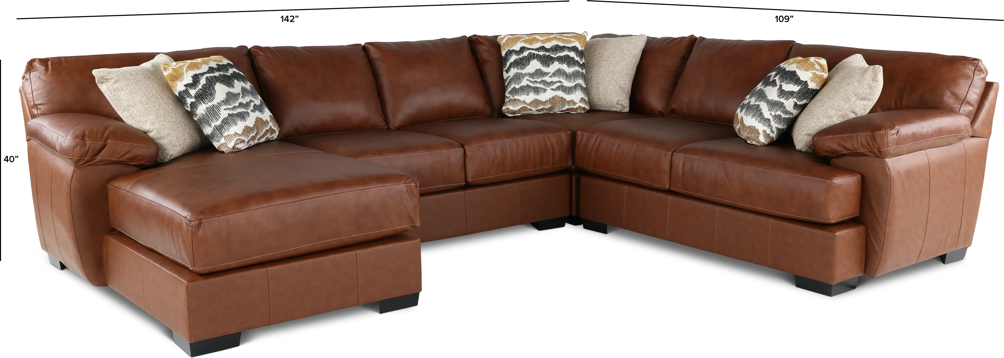 4PC/CODY/OPT2 Cody Brown Leather-Match 4 Piece Sectional-3