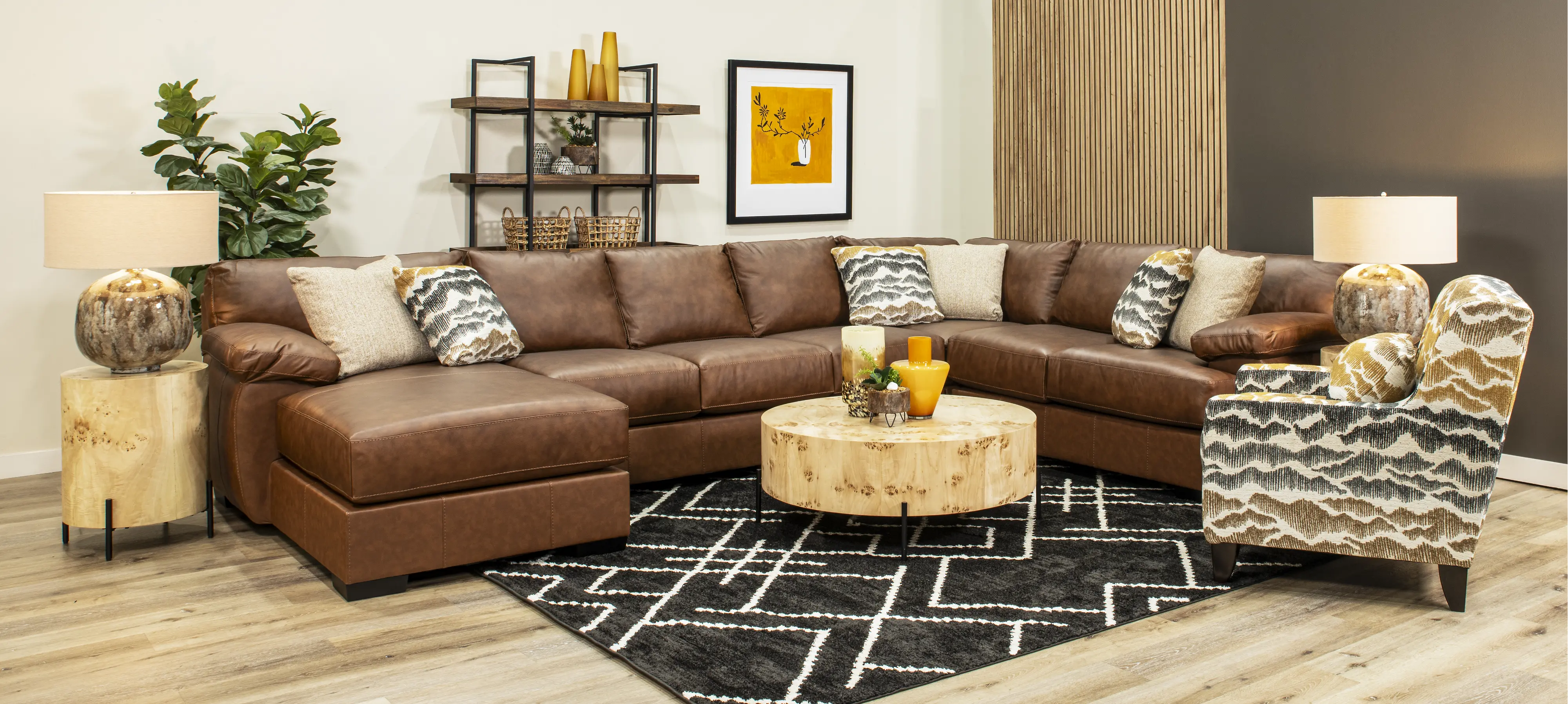 4PC/CODY/OPT4 Cody Brown Leather-Match 4 Piece Sectional-2
