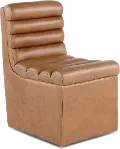 Copley Brown Upholstered Dining Chair with Casters