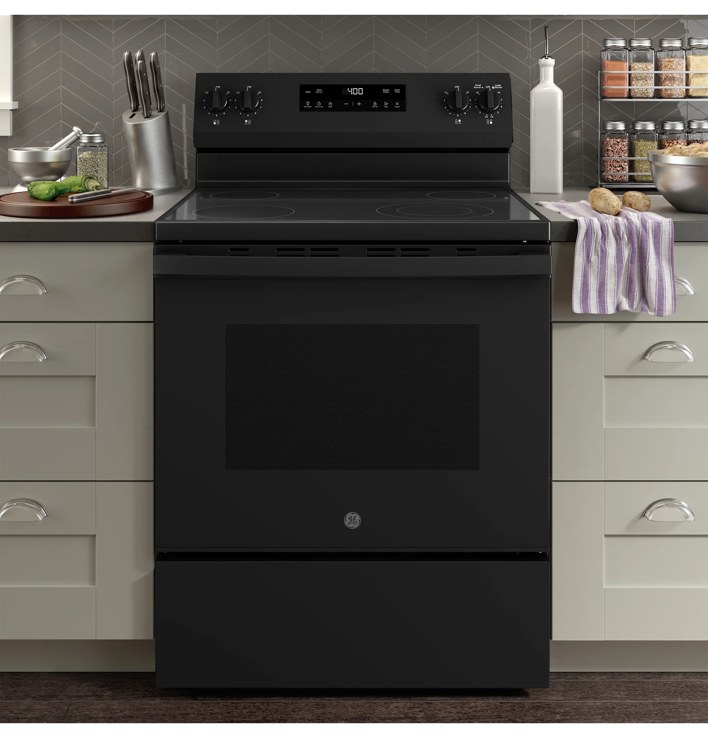 GRF400SVBB GE 5.3 Cu Ft Single Oven Electric Range - Black-2