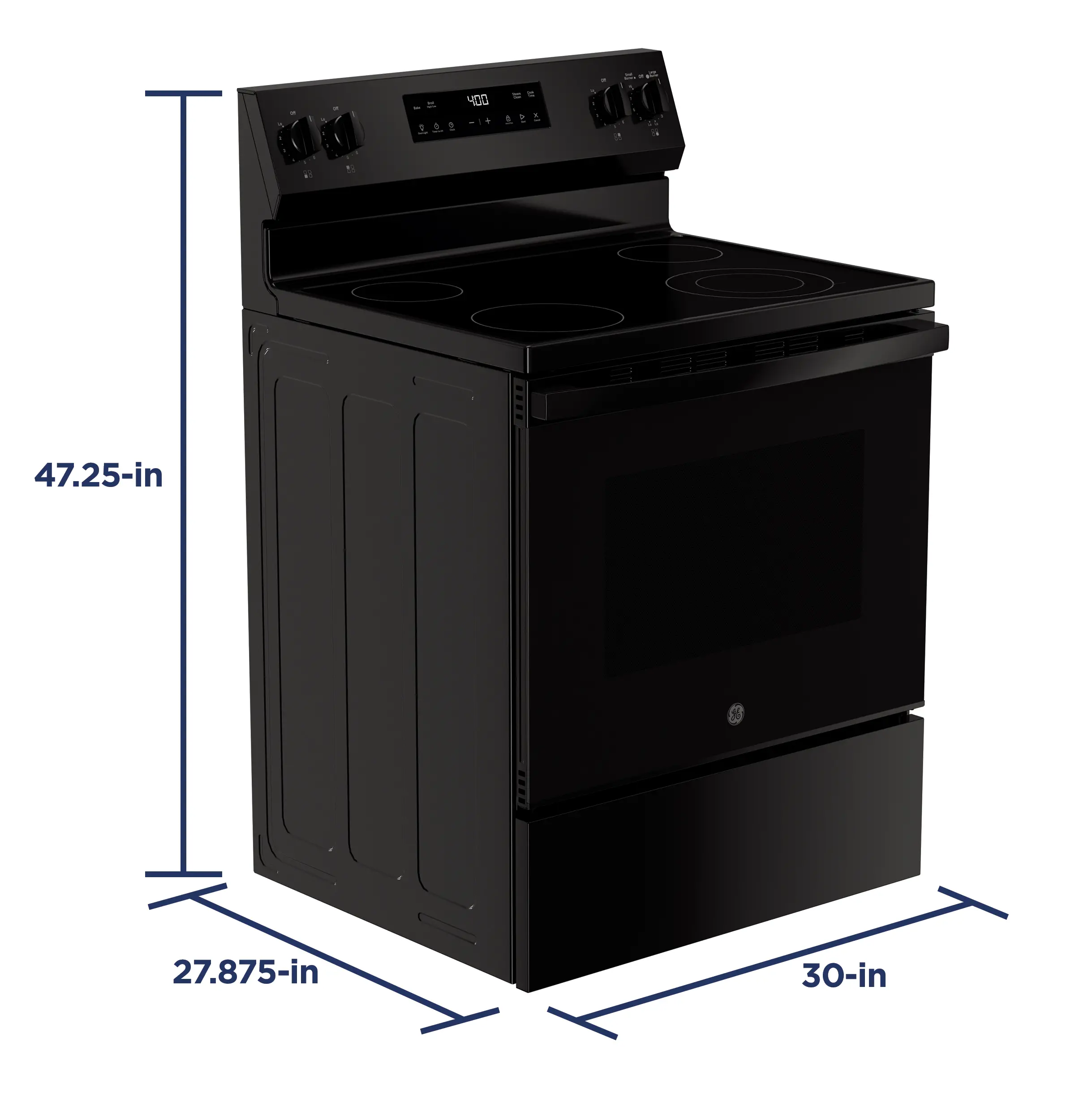 GRF400SVBB GE 5.3 Cu Ft Single Oven Electric Range - Black-3