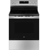 GRF500PVSS GE 5.3 Cu Ft Electric Range - Black, Stainless Steel