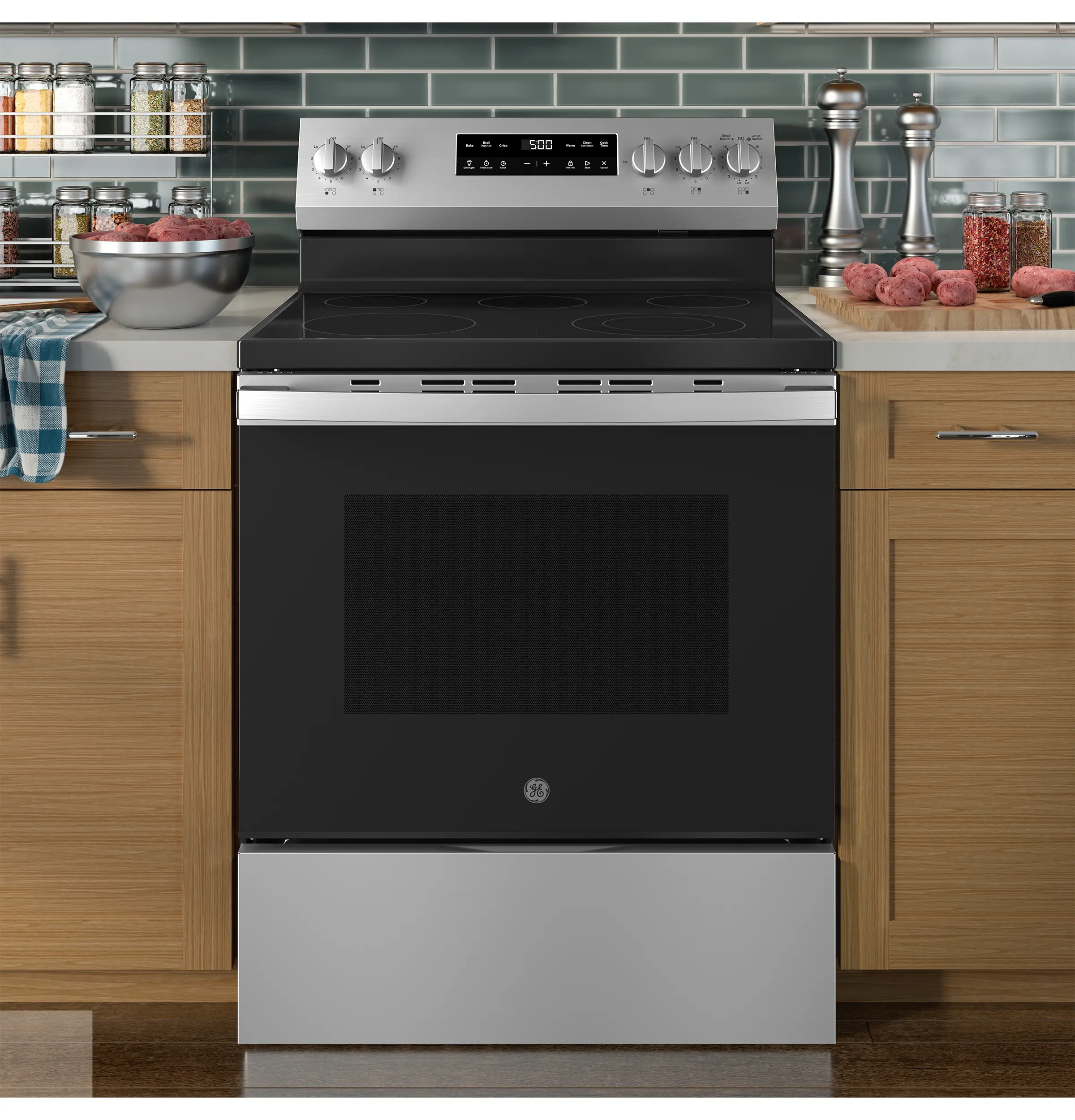 GRF500PVSS GE 5.3 Cu Ft Electric Range - Black, Stainless Steel-2
