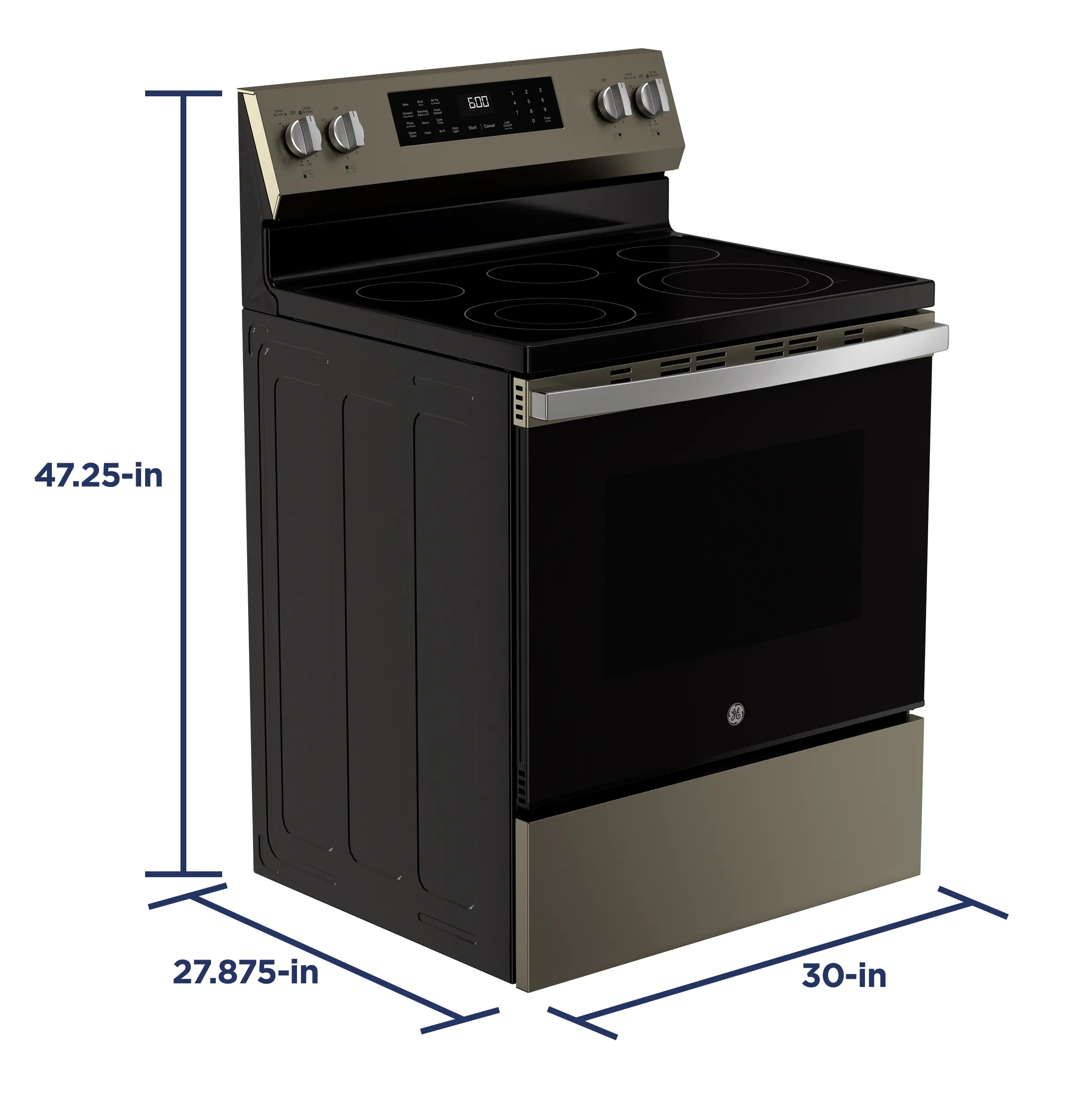 GRF600AVES GE 5.3 Cu Ft Single Oven Range with Air Fry - Slate-9