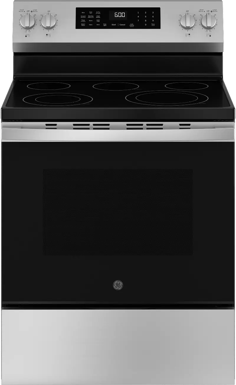 GE 5.3 Cu Ft Single Oven Range with Air Fry - Stainless Steel