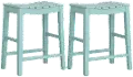 Holiday Light Blue Counter Stools, Set of 2