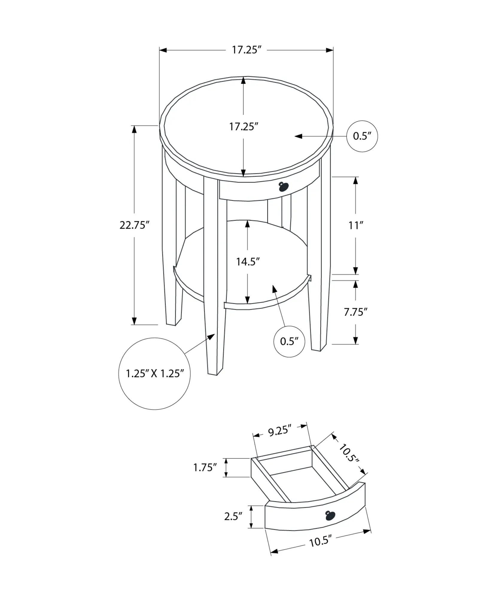 Espresso Brown Side Table-3